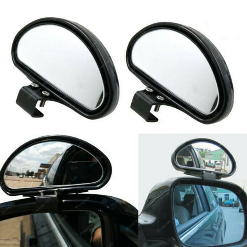 Pair Clip On Rear View Convex Car Parking Wide Angle Auxiliary Blind Spot Mirror