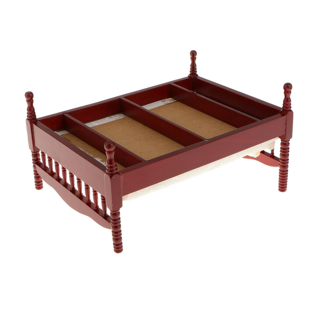 Pack of 3 1:12 Scale Miniatures Bedroom Furniture Double Bed Dresser Closet