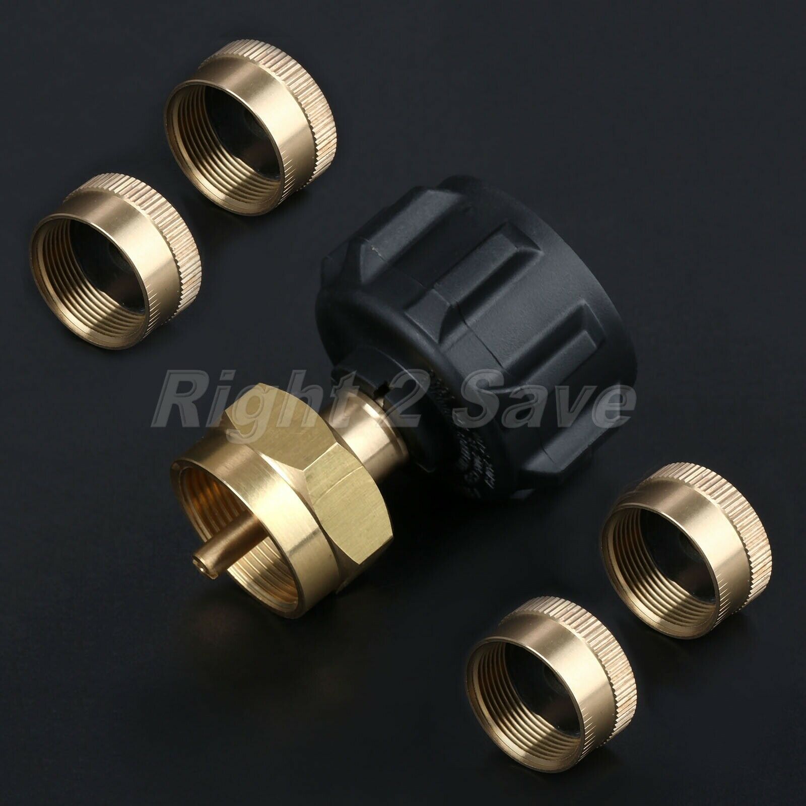 Outdoor Camping BBQ Propane Refill QCC1 Regulator Valve & 4X Cylinder Tank Caps