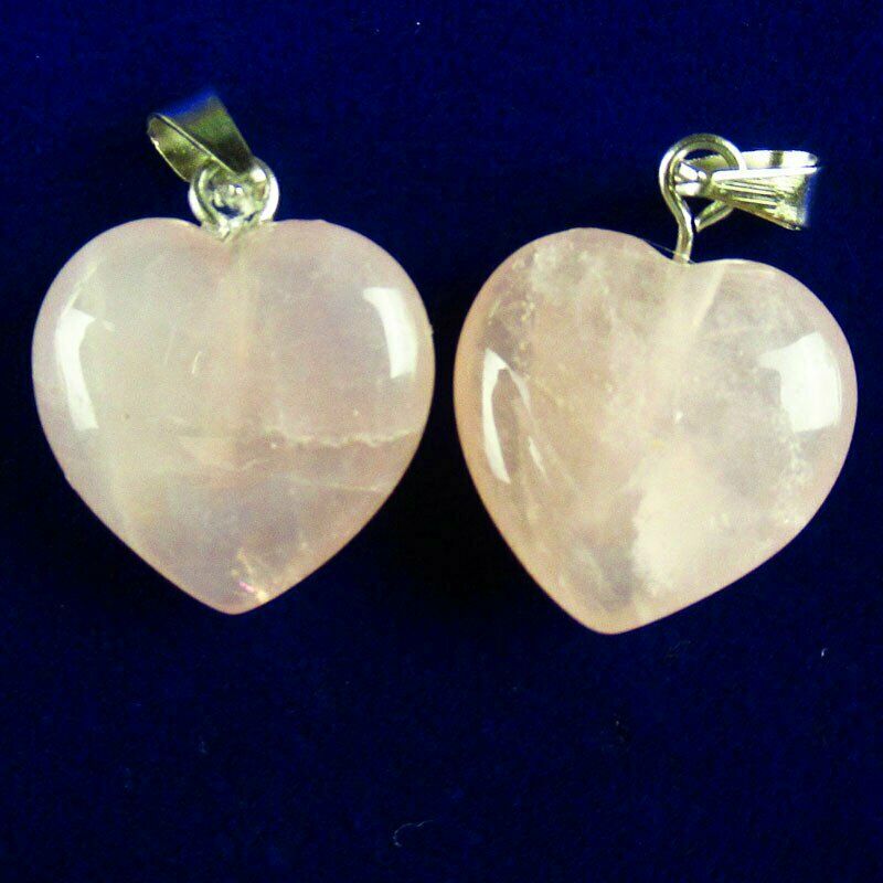 10pcs 25g 16x16x6mm Natural Rose Quartz Heart Pendant Bead A-220SK