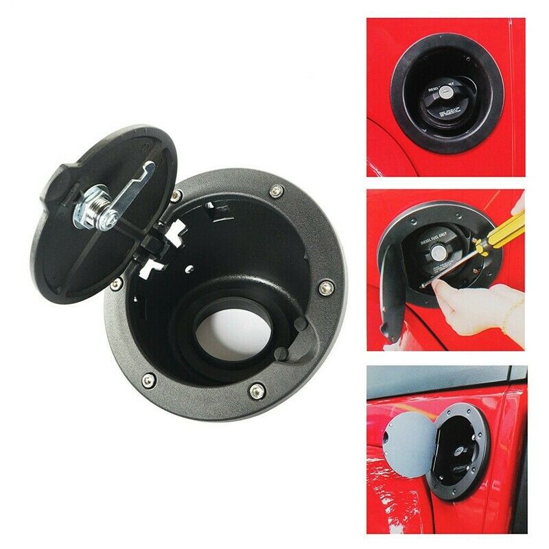 For  Wrangler JK 07-18 Car Gas Gasoline Tank Cap Cover with Lock Aluminum LockO7