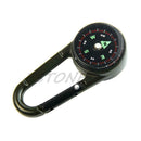 Outdoor Multifunctional Hiking Metal Carabiner Mini Compass Thermometer Keychain
