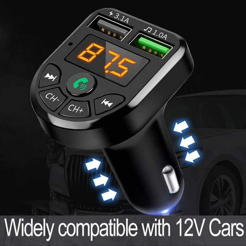 Auto Bluetooth 5.0 FM Transmitter Car Kit MP3 Modulator Wireless Handsfre.l8
