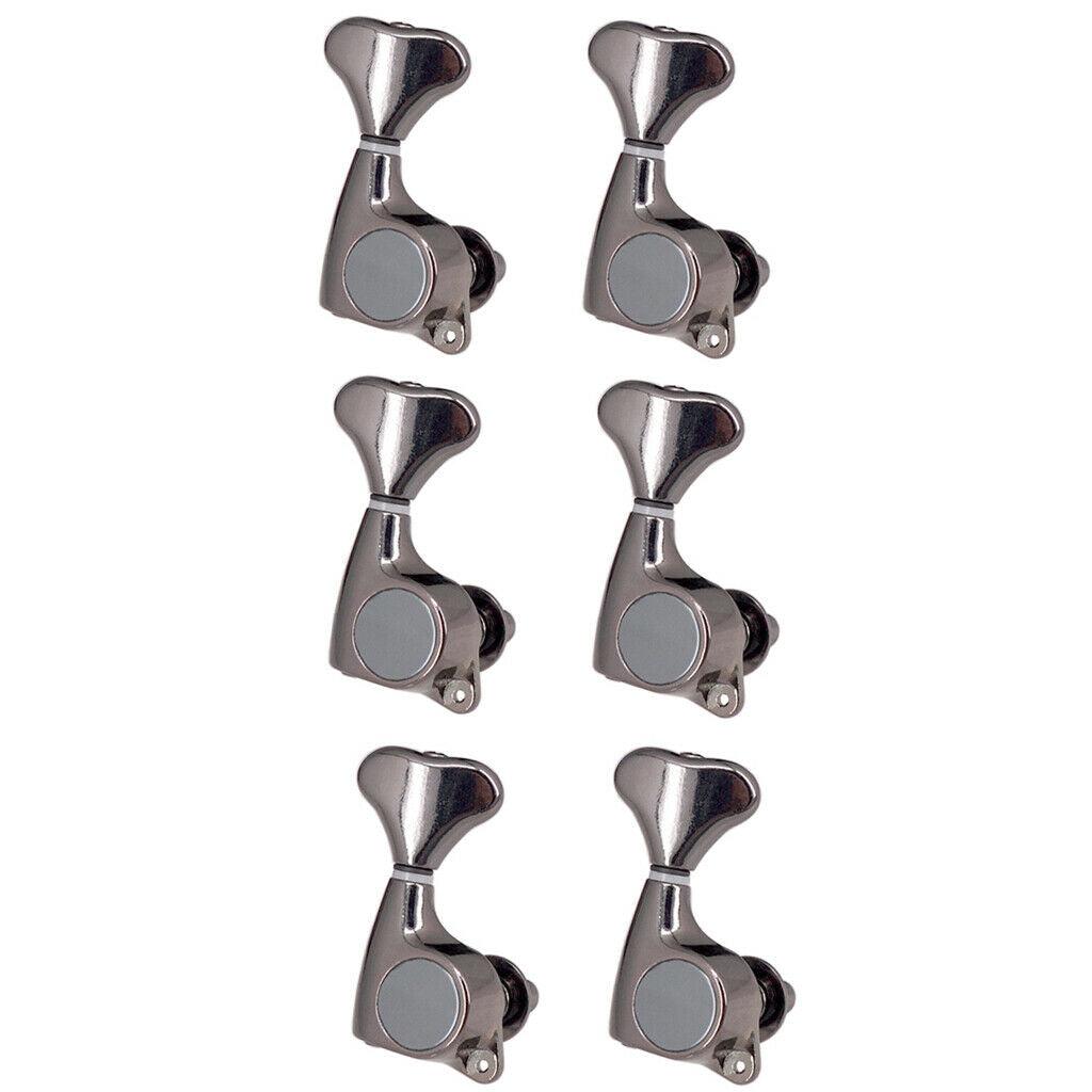 1:21 Fishtail Handle Sealed-gear Guitar Tuning Pegs for Guitar 6R Gray