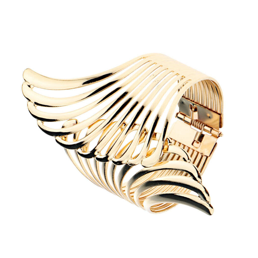 Fashion Women Angel Wing Open Cuff Wide Bangle Bracelet Party Jewelry Gift