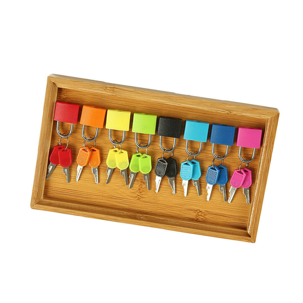 8 Pieces Universal Lock & Keys Kit in Wooden Salver Children Color Perception