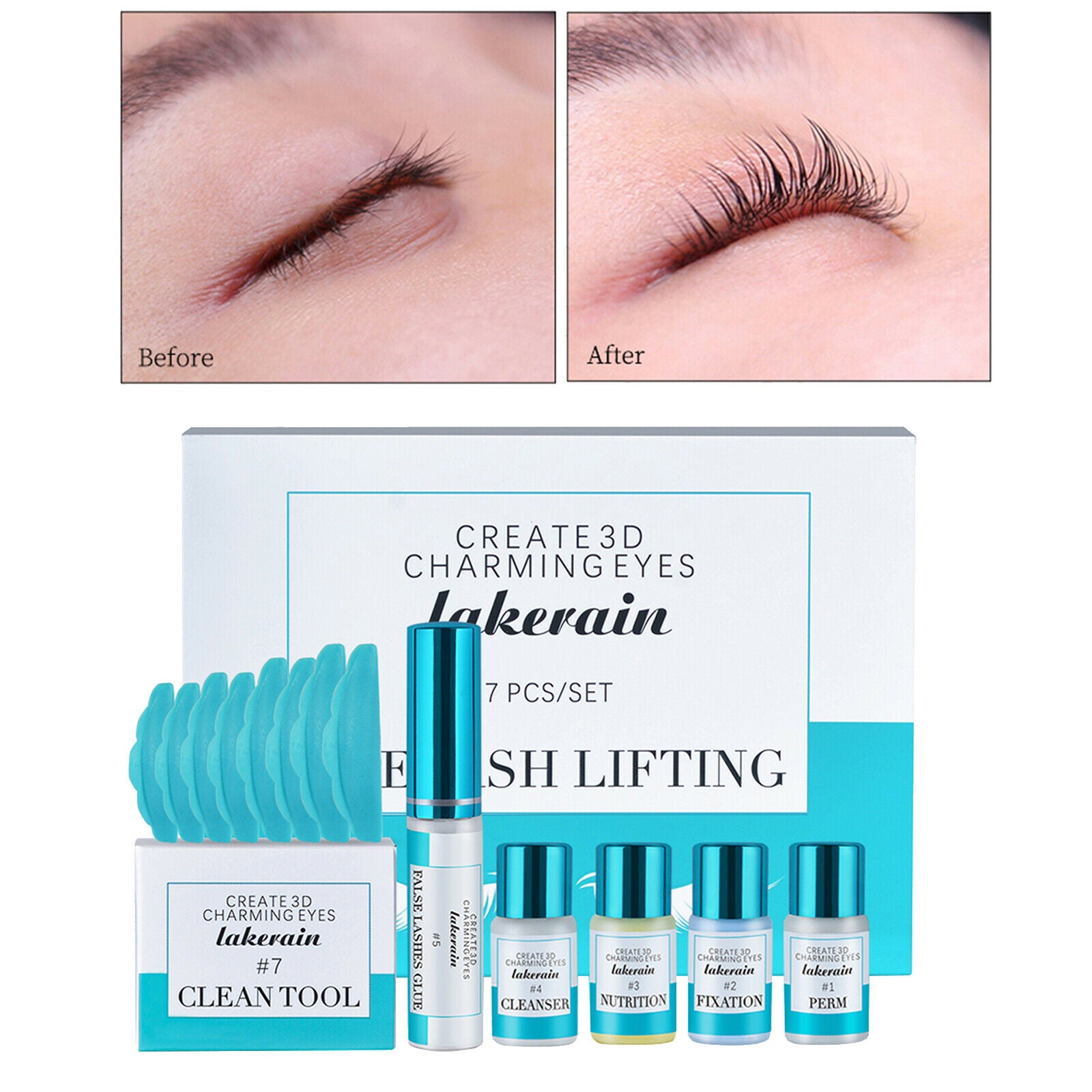 Eyelash Lift Kit Serum Full Eye Lash Perm Lifting Curling Kit Curler Set