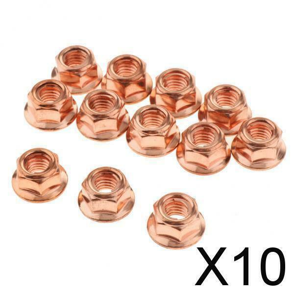 10X 12x M8 Exhaust Manifold Nuts Exhaust Manifold Copper for BMW 3 Series E30