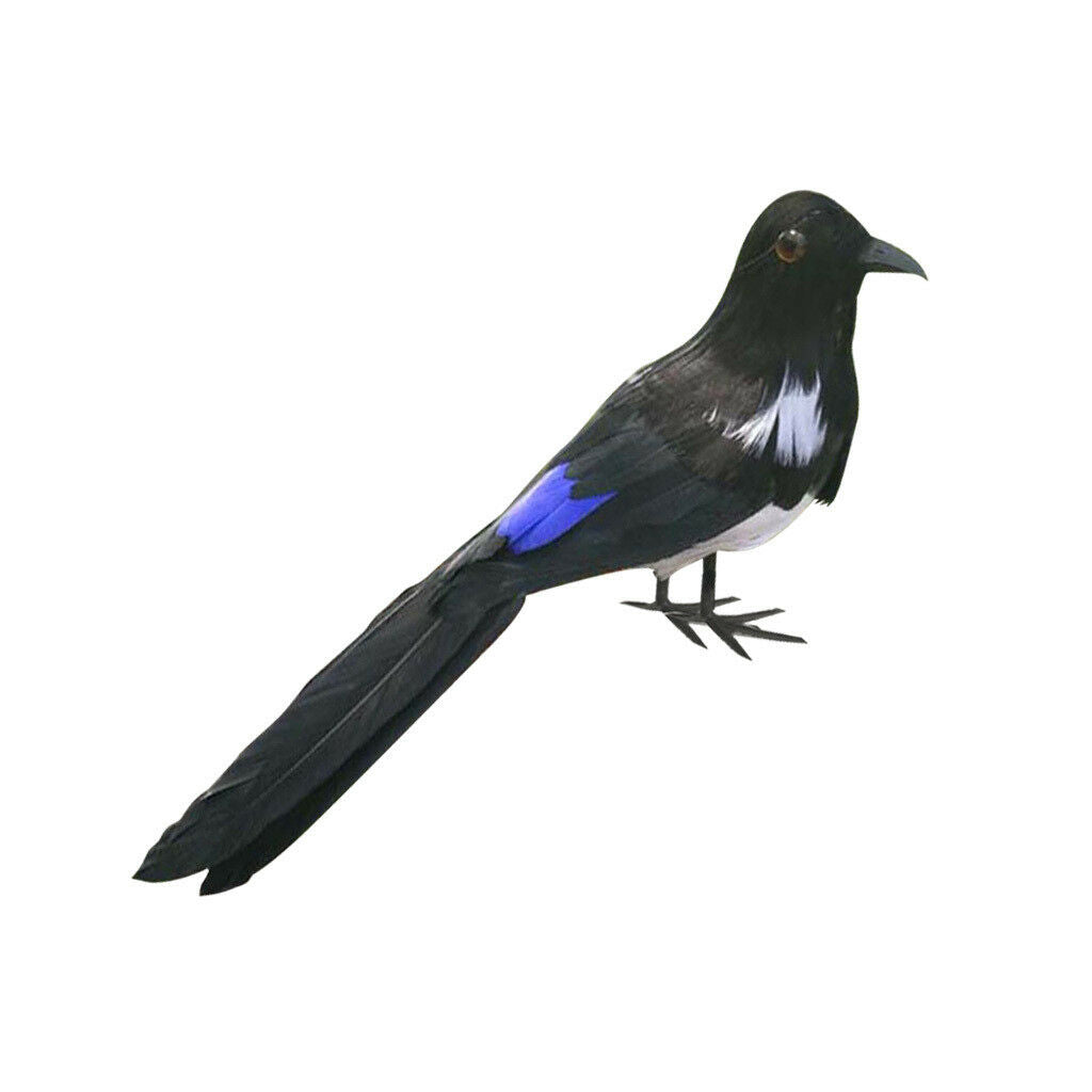 Lifelike Artificial Birds Realistic Magpie ORNAMENT for Home Tree Decor