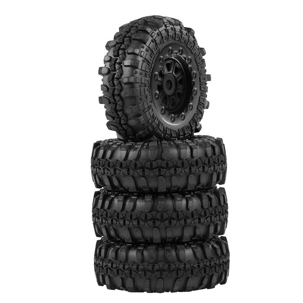 1.0" Wheel Rims and Tires Set for Axial SCX24 RC Crawler Parts Accessory