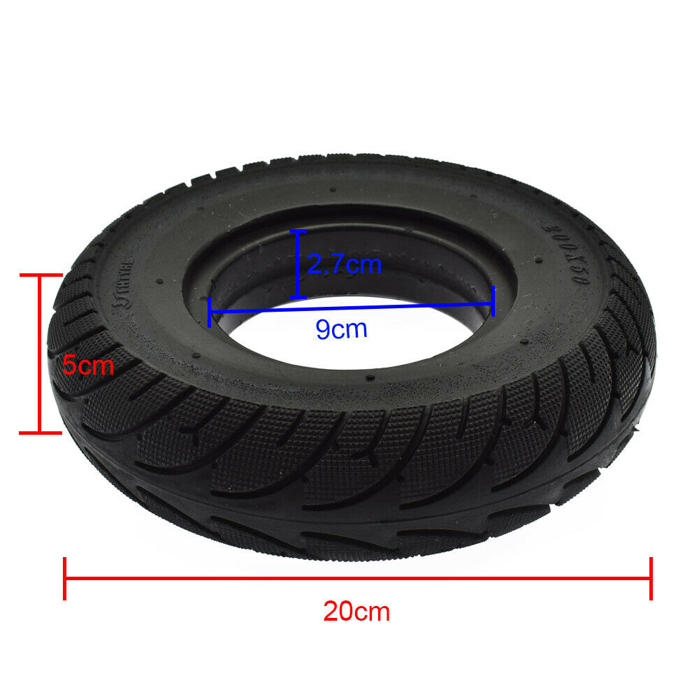 200x50mm / 8"x2" Scooter Tubeless Solid Tyre No Flats Tire E100 E150 E175 E200