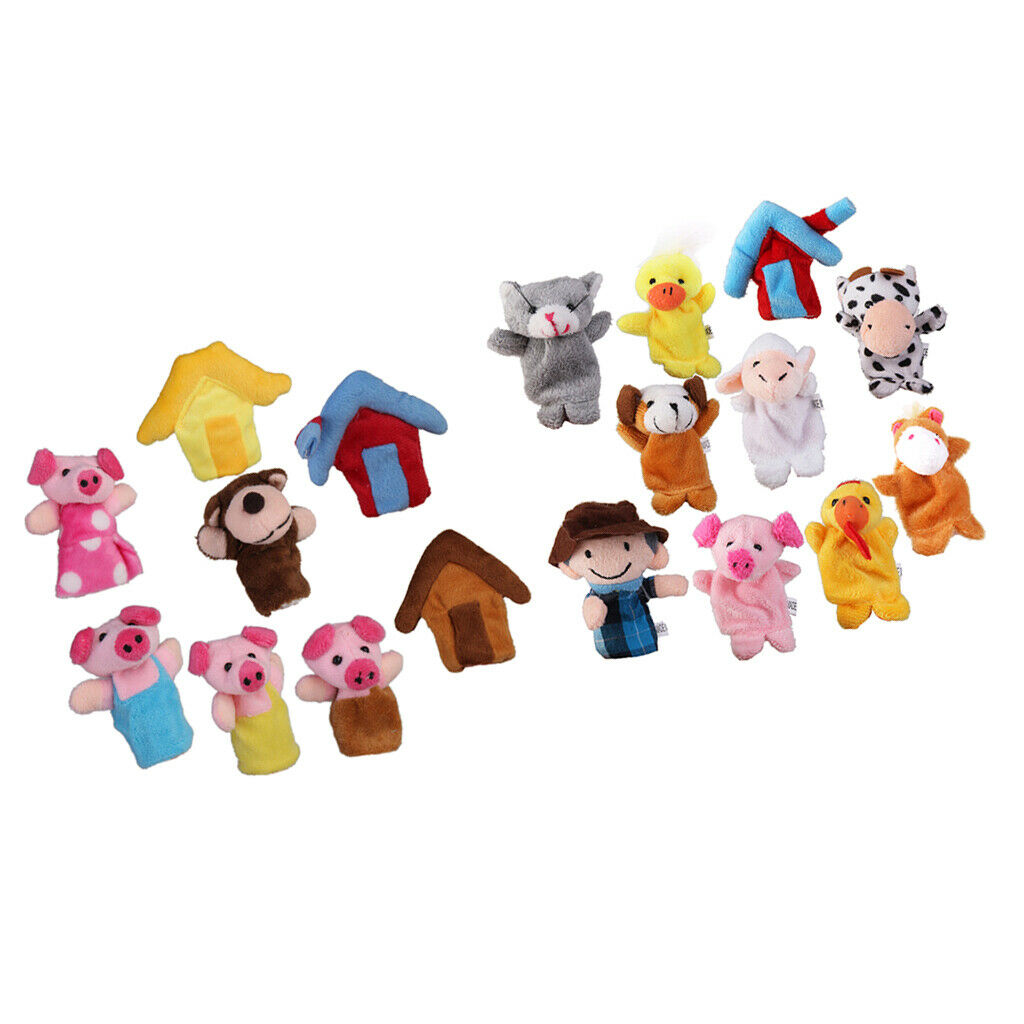 Three Little Pigs Farm Animals Finger Puppets Aids Role Play Playkit Favor