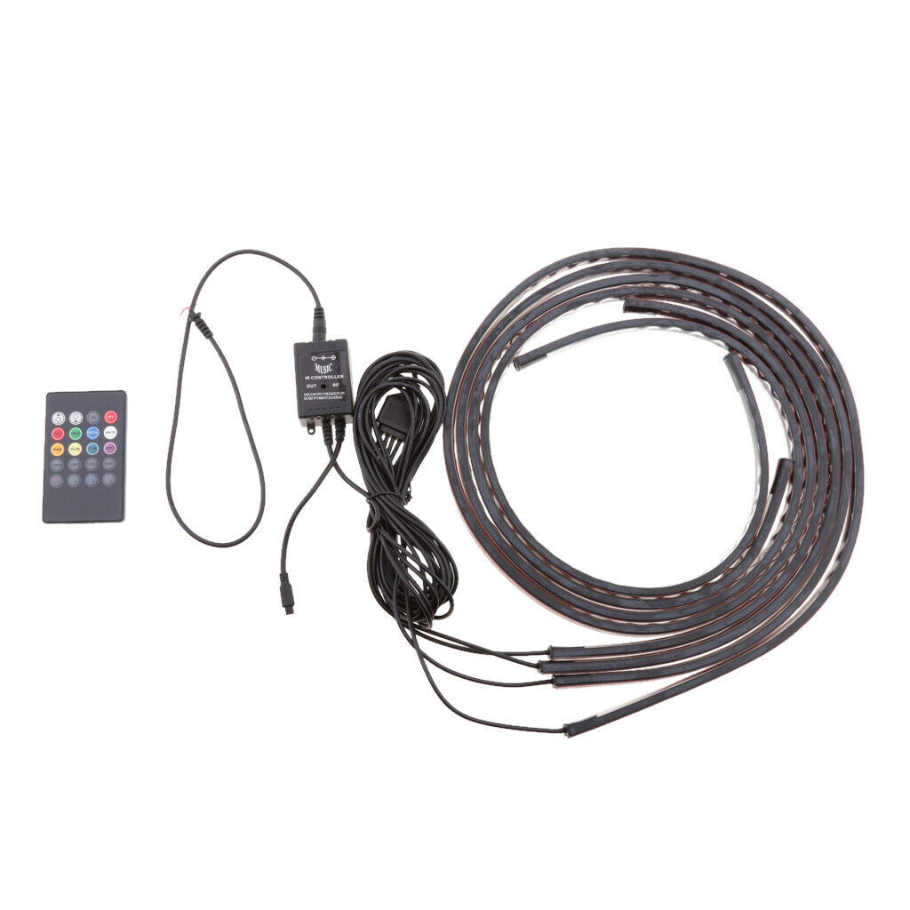 Car Chassis Grill RGB LED Atmosphere Neon Glow Light Remote Sound Control