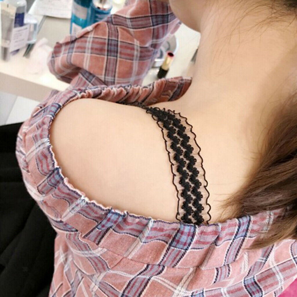 2 Pair Removable Nonslip Lace Bra Straps Elastic Shoulder Strap Replacement
