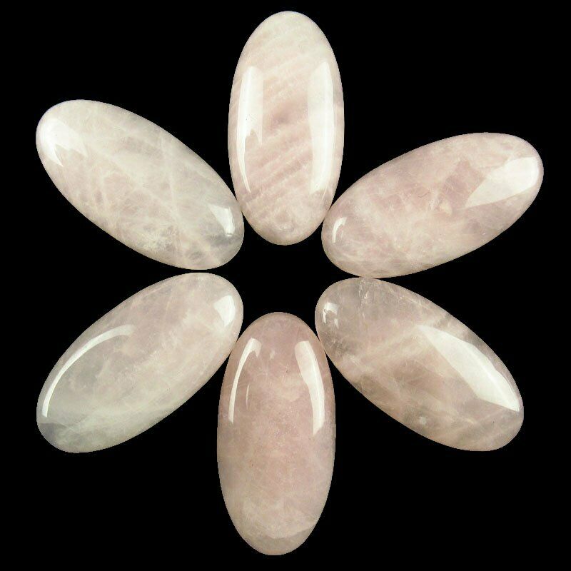 8pcs 30x15x6mm Natural Rose Quartz 36g Oval Cab Cabochon A-300JM