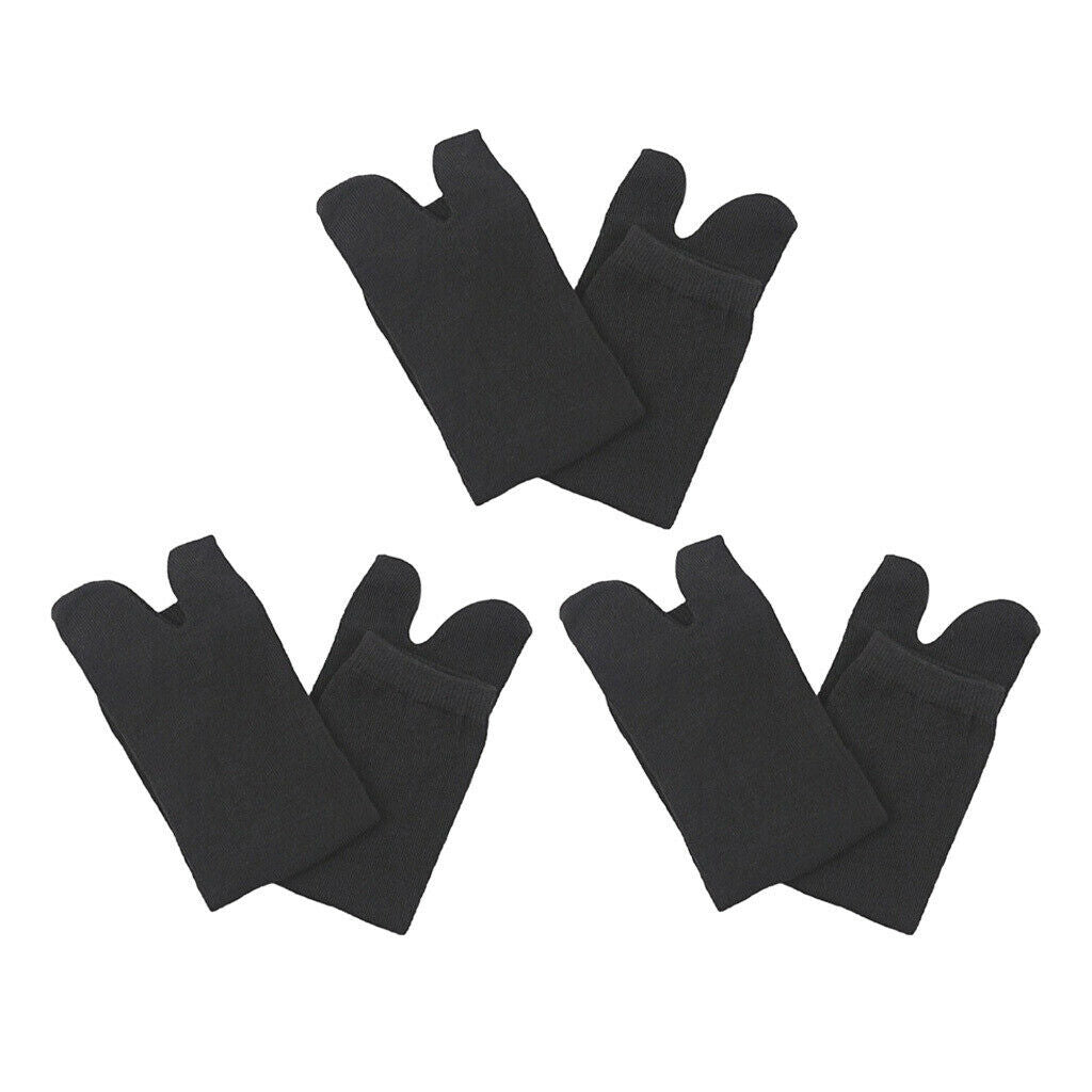 6 Pairs Elastic 2 Toe Socks Japanese Tabi Toe Socks Breathable Gray+Blac