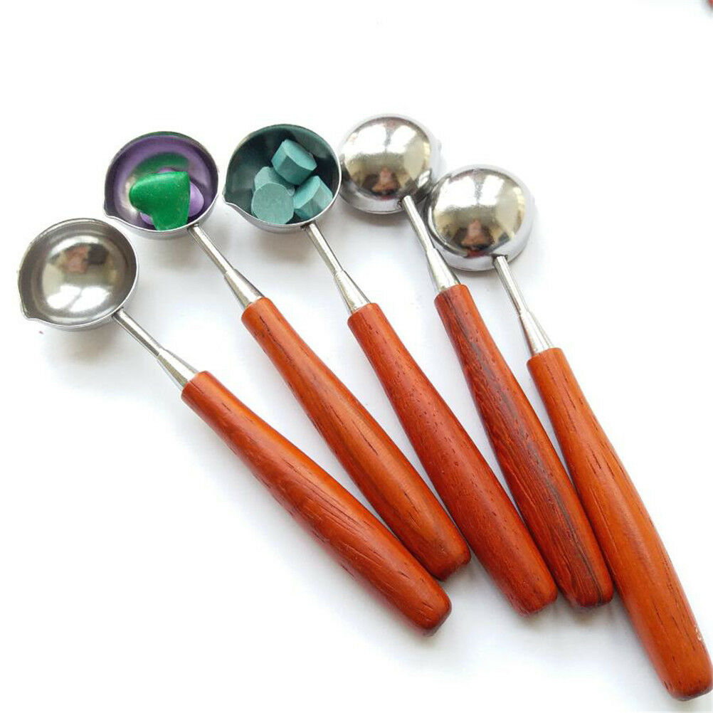 Wood Handle Sealing Wax Spoon Anti Hot Wax Spoon Wax Stamp Sealing Wax Spo.l8