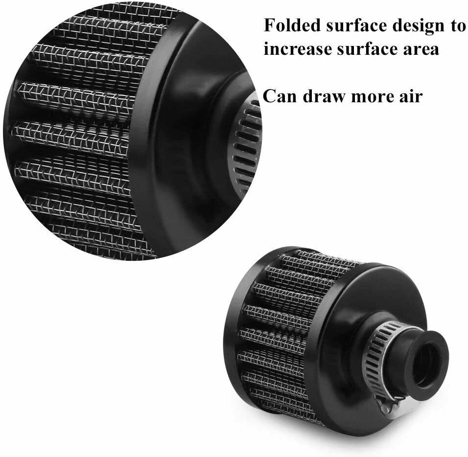 12mm Air Filter Cold Air Intake Filter Breather Turbo Vent For Car Motorcycle