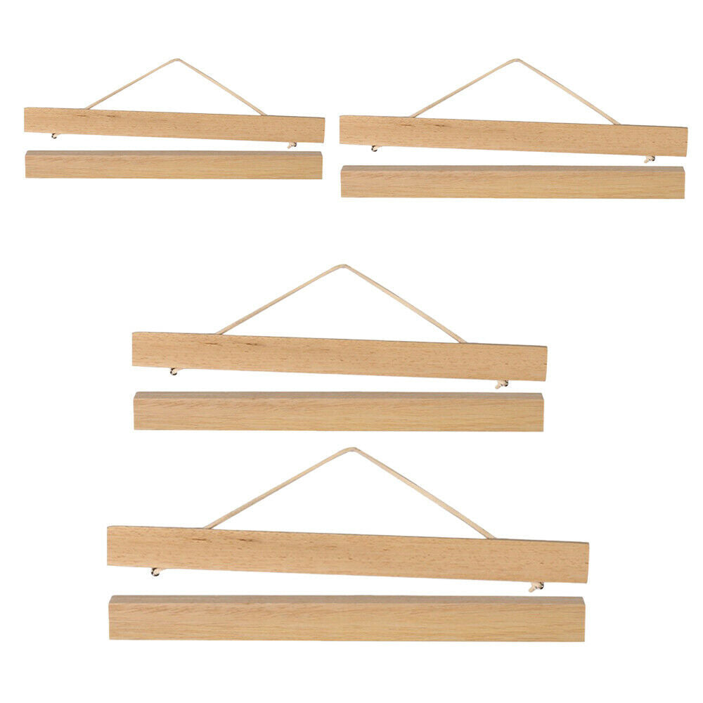 2Pcs Magnet Wooden Picture Frame DIY Photo Poster Painting Hanger Ramin Wood