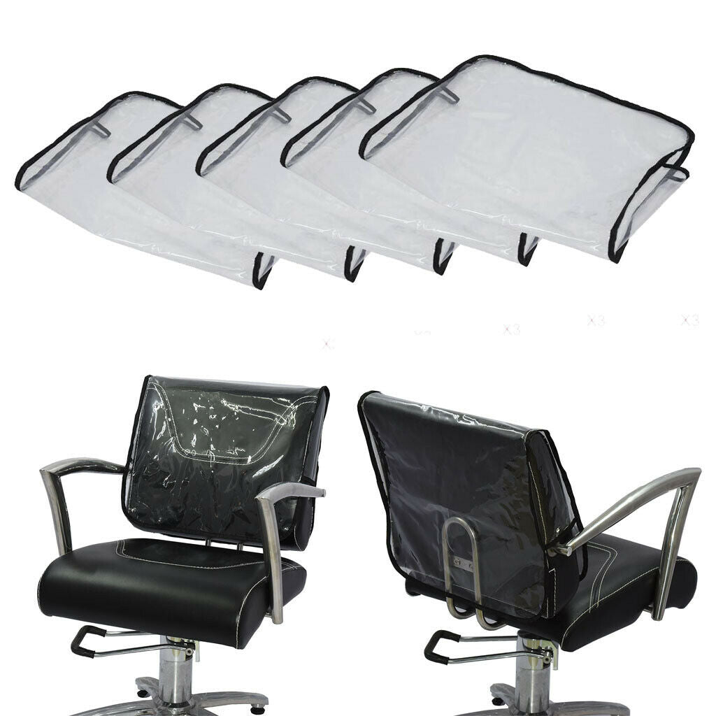 5pcs Chair Back Covers Hair Salon Professional Plastic PVC Cover Waterproof