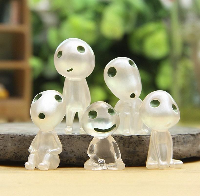 Lovely Glow in Dark Luminous Princess Mononoke Forest Spirit Elf Kodama 5pcs/Set
