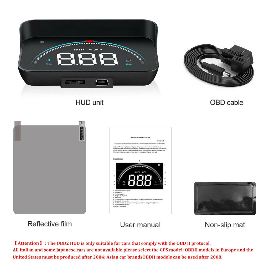 M8 Head Up Display Car Speed On-Board Computer Overspeed Warning System