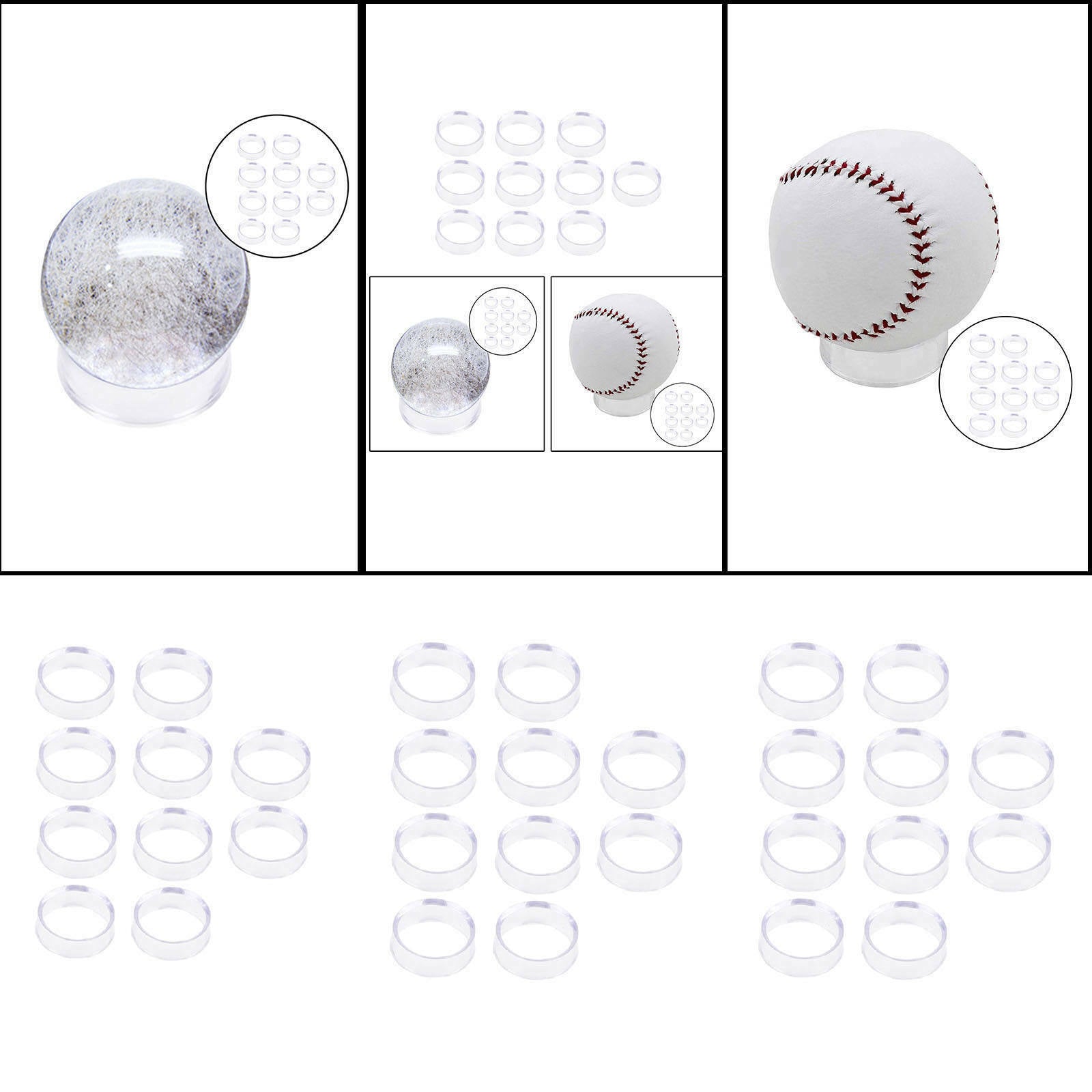 30 PCS Acrylic Clear Display Stand Crystal Ball Quartz Gems Base Pedestal