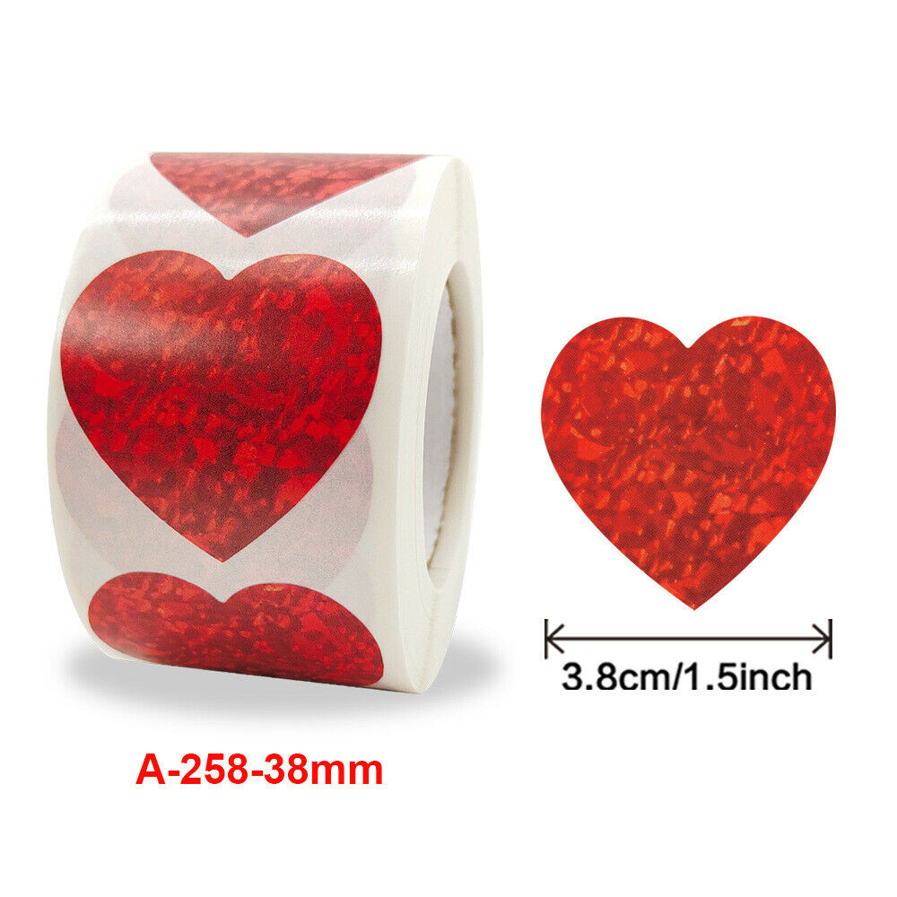 500Pcs Valentine's Day Love Stickers Roll Seal Label Gift Packing Tags Party Art