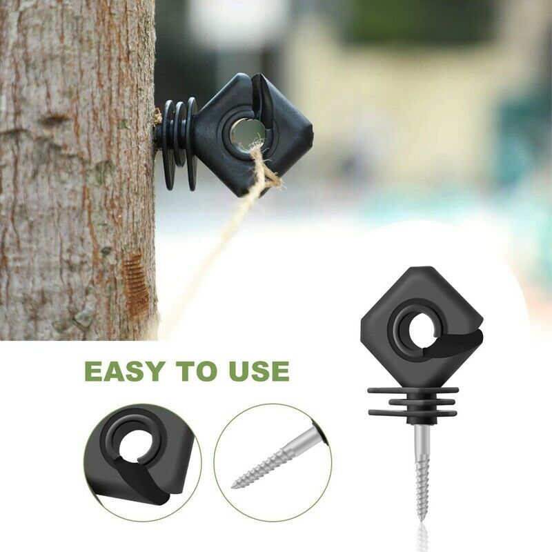 25Pcs Electric Fence Insulator,Screw-in Insulator Fence  for Wood Post,Black LZ7