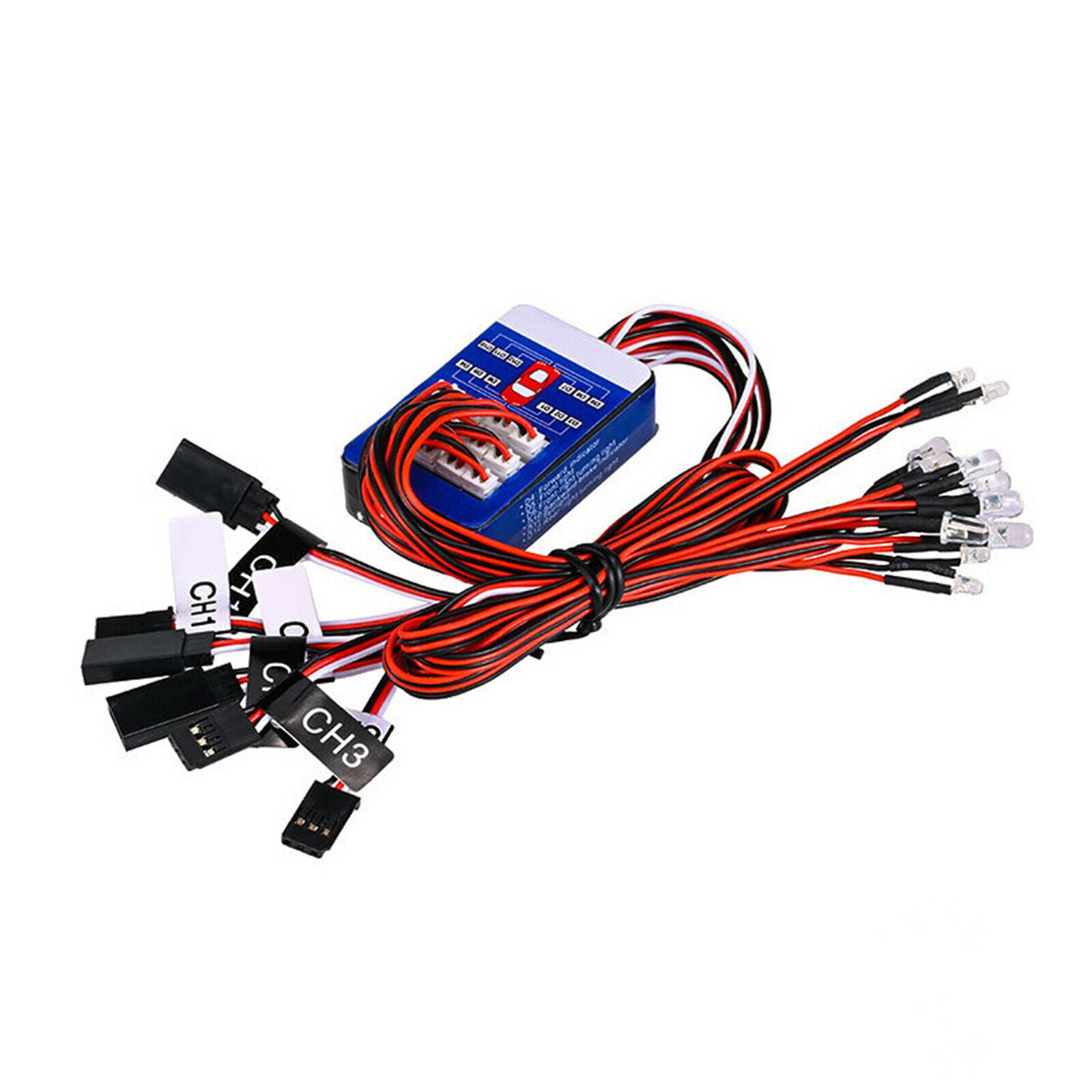 For TAMIYA 1/8 1/10 RC Truck 12 LED Lights Steering Brake System Lighting Kit