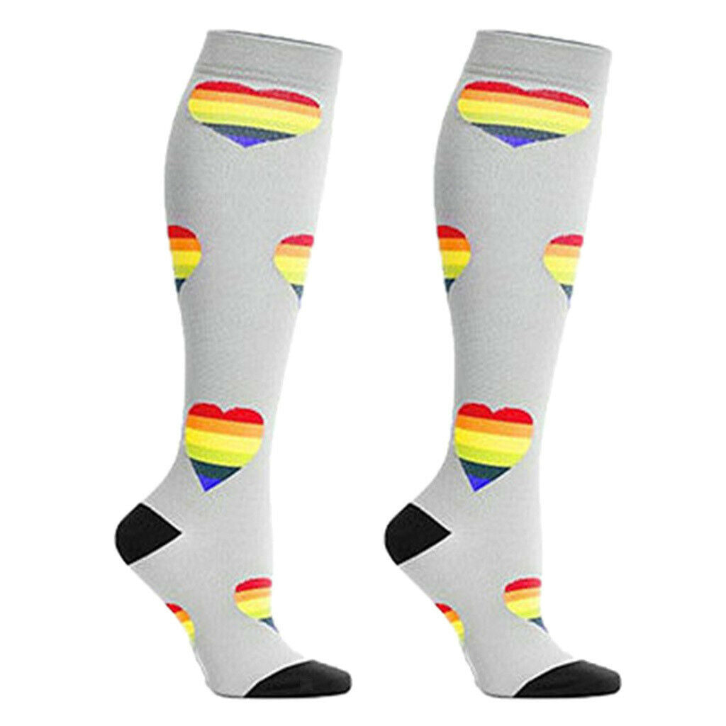 1 Pair Running Sports Leg Support Sleeves Compression Socks Gray M S