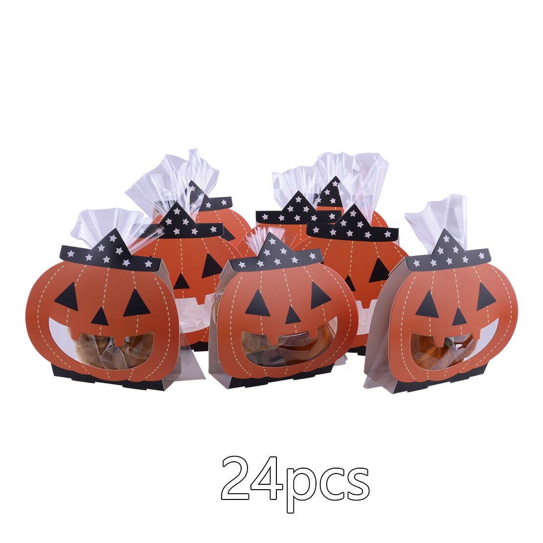 24pcs Halloween Santa Party Treat Candy Bags Sweet Favour Cookie Gift Pumkin Bag