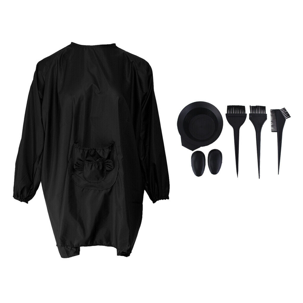 Cloth Salon Cape and Hair Dye Kit Stain Resistant Apron w/ Pockets Barbers