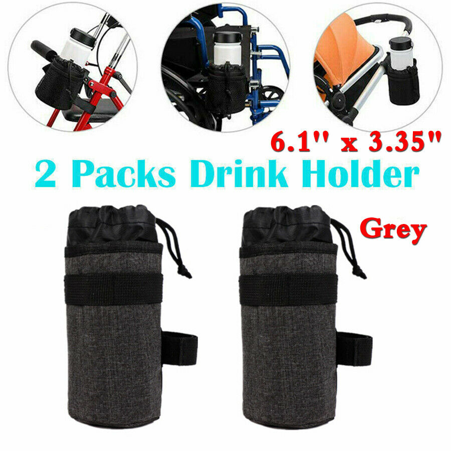 2x Grey 6.1''x3.35" Cup Drink Bottle Holder For 1.2" Motorcycle ATV Handlebar