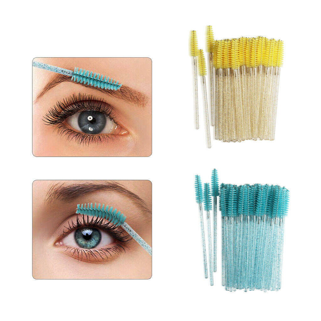 200-piece Disposable Eyelash Brushes Crystal Rod Mascara Wands Makeup Tool