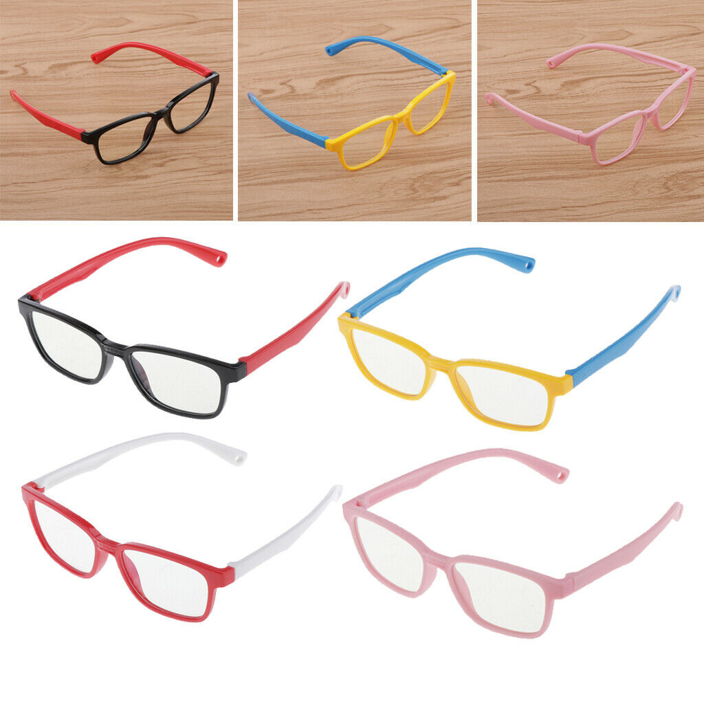 4pcs Kids Eyeglass Computer Glasses Anti Eyestrain Flexible Frame Eyeglasses