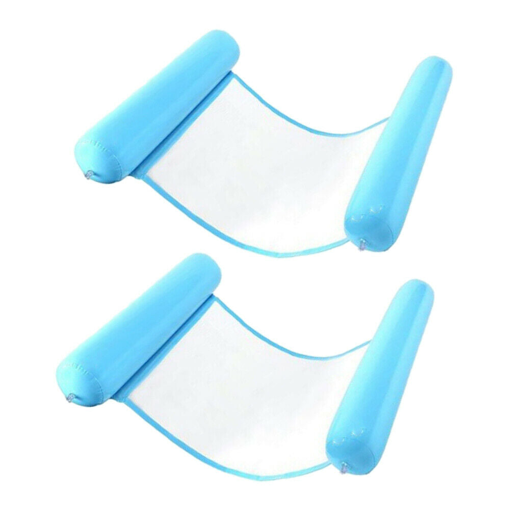 2 Pieces Durable Pool Inflatable Bed Water Floating Hammock Funny Net Mat