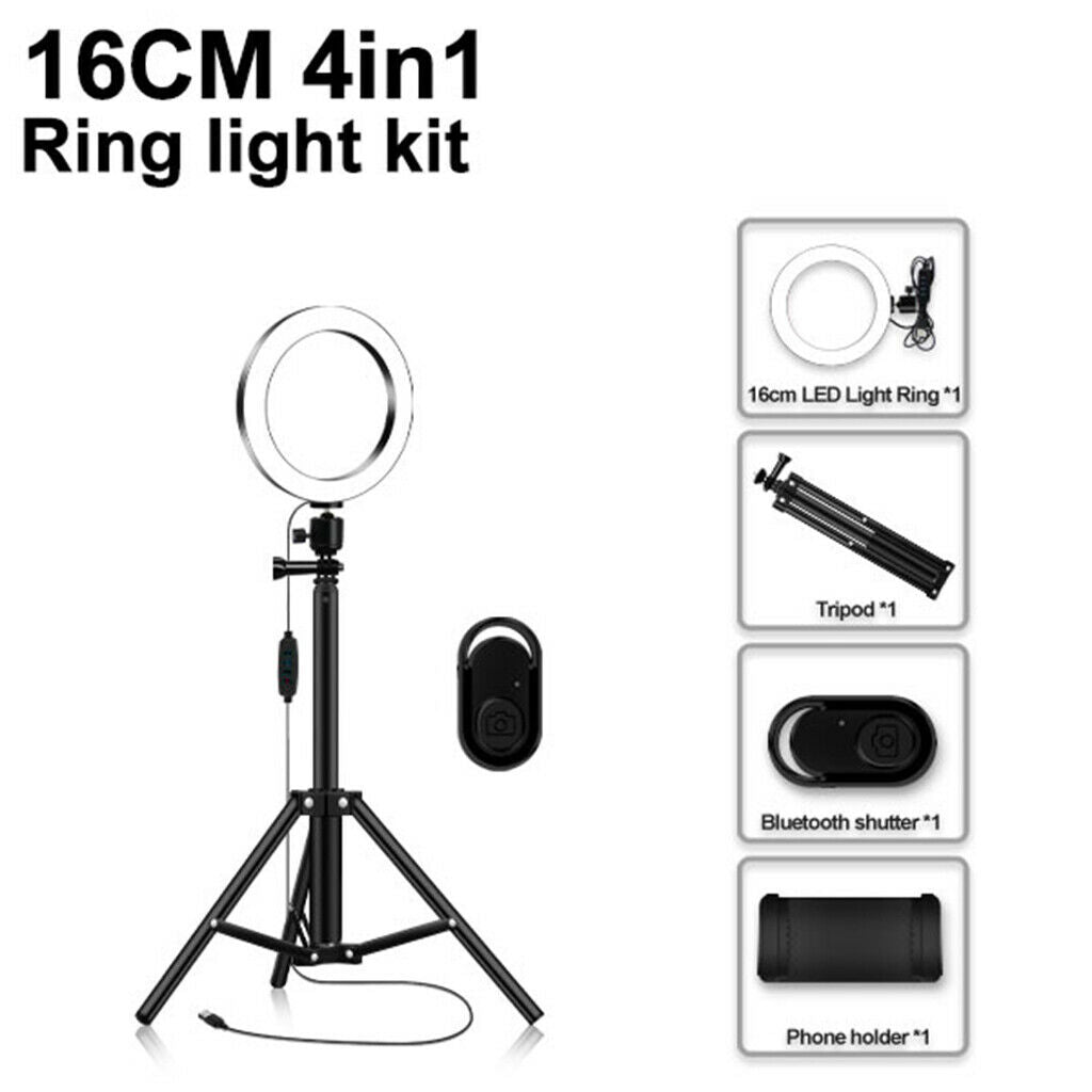 LED 10" Ring Light Tripod Stand Cell Phone Holder for Live Stream Camera