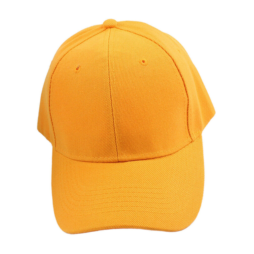 Solid Baseball   Adjustable Hiphop Outdoor Snapback Peaked Sun Hat Yellow