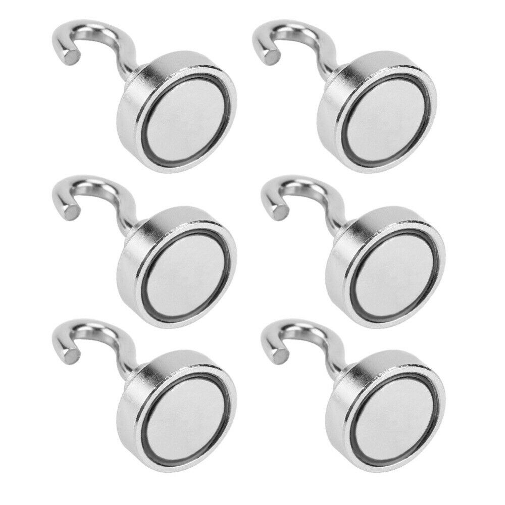 6pcs Heavy Duty Magnetic Hooks Strong Neodymium Magnet For Home Kitchen Garage
