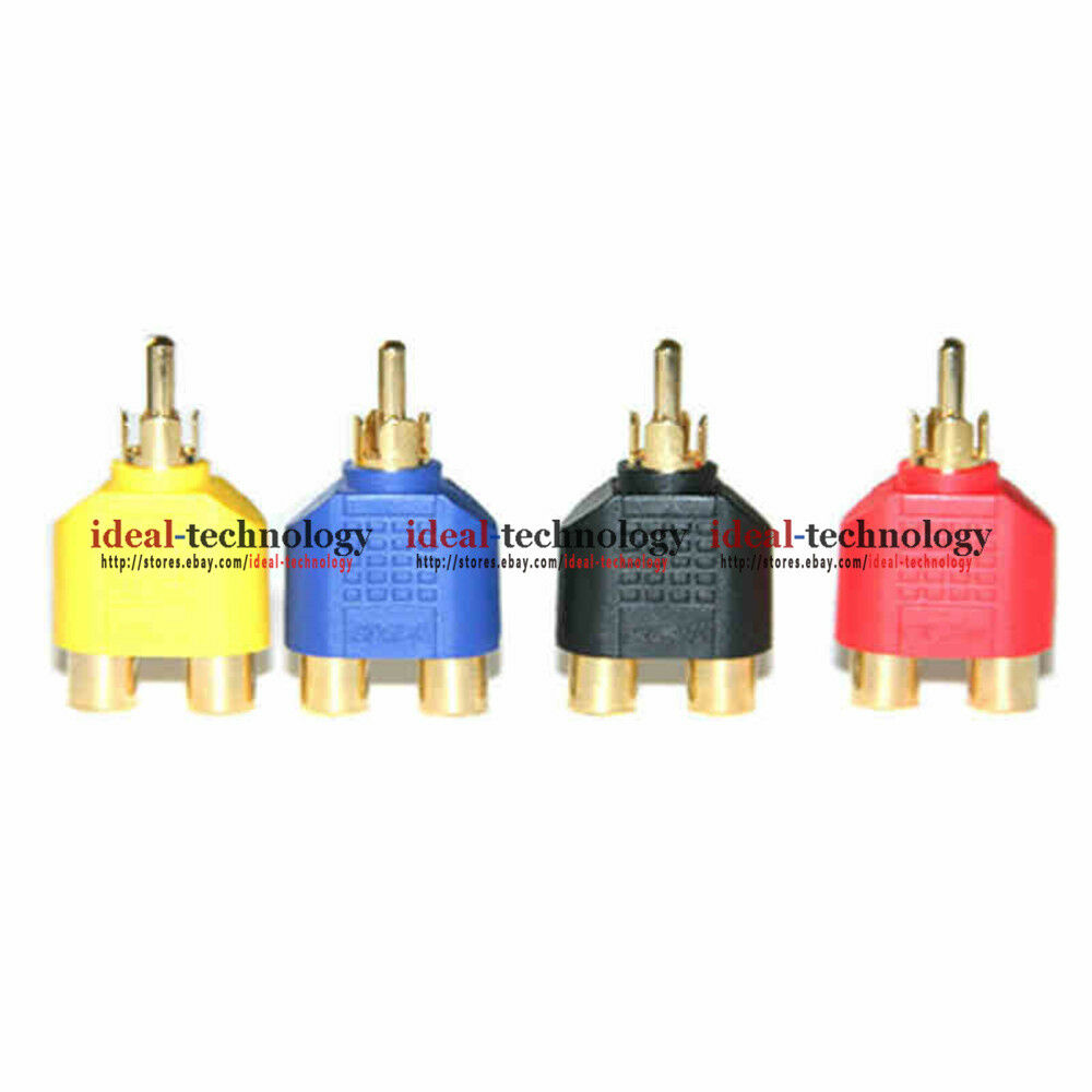 4pc Choseal Q-310 Audio Connector Single RCA To Double RCA, RCA Male to 2 Female