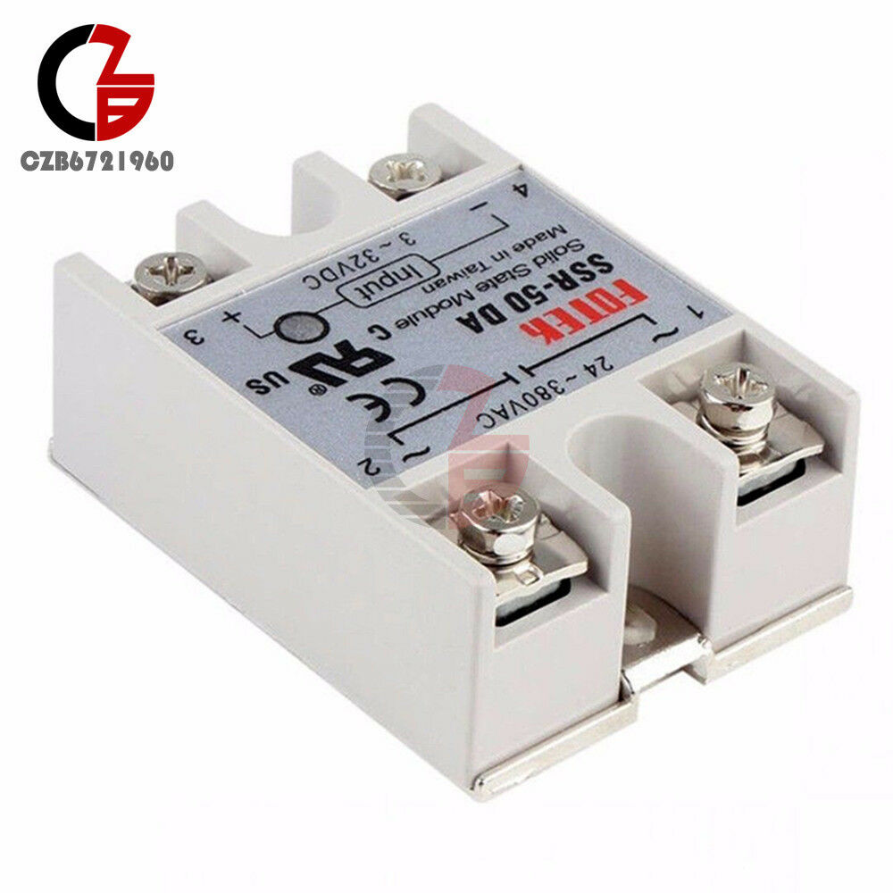 3-32V DC to AC 24-380V 50A 250V SSR-50DA Solid State Relay Module Current 3-25mA