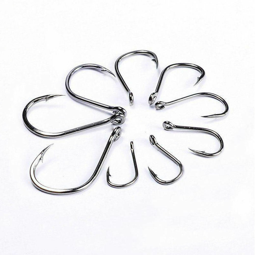 500pcs Assorted Sharpened Metal Fishing Hooks Tackle Lures Baits 10Size+Box BD