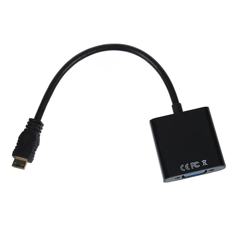 10 inch Mini MI to VGA Female Video Cable Adapter 1080P for eBook PC - Black QT3
