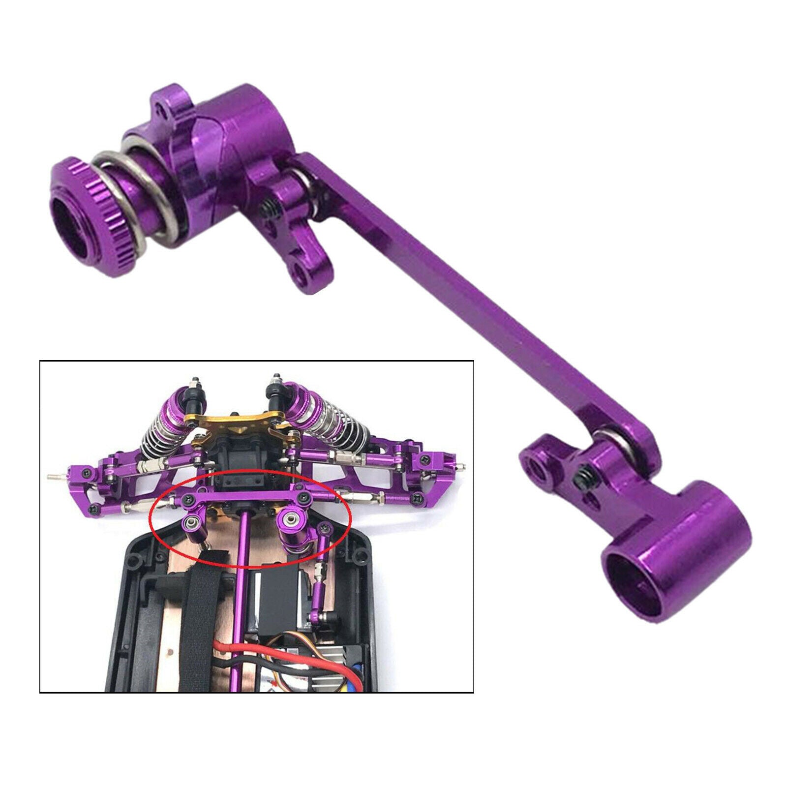 Upgrade Parts For The Steering Kit For WLtoys 144001 124018 124019 Purple