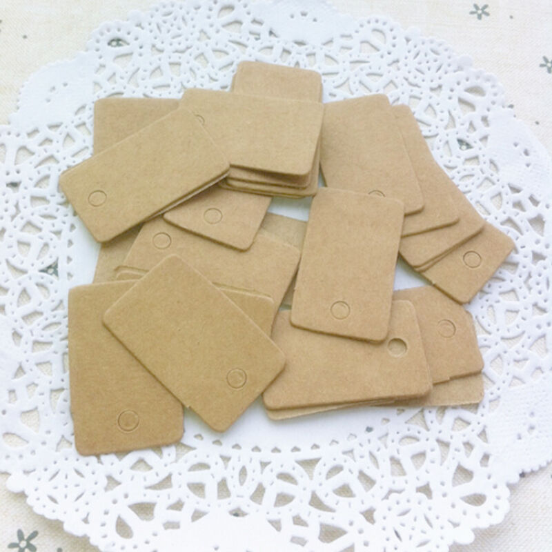 Brown kraft blank rectangle gift swing tags paper party wedding favour .l8