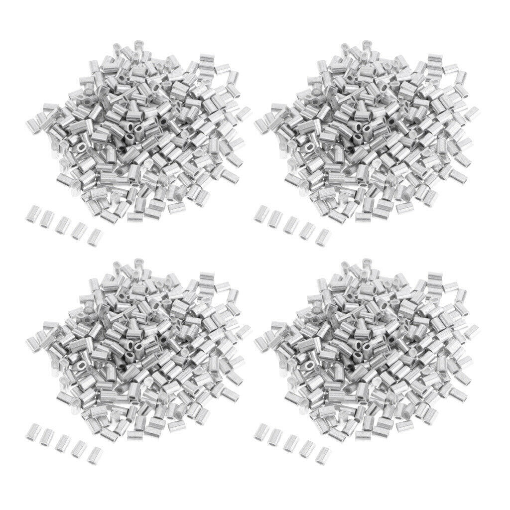 400 Pack of Aluminium Fishing Crimps Double Barrel Crimp Sleeves 0.8mm