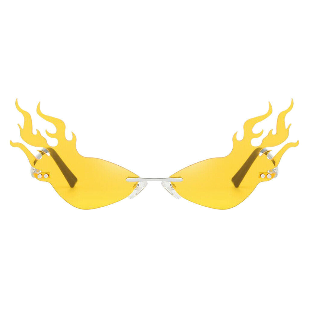 3 Pcs Luxury Fire Shape Sunglasses Wave Sun Glasses Party Eyewear Glasses
