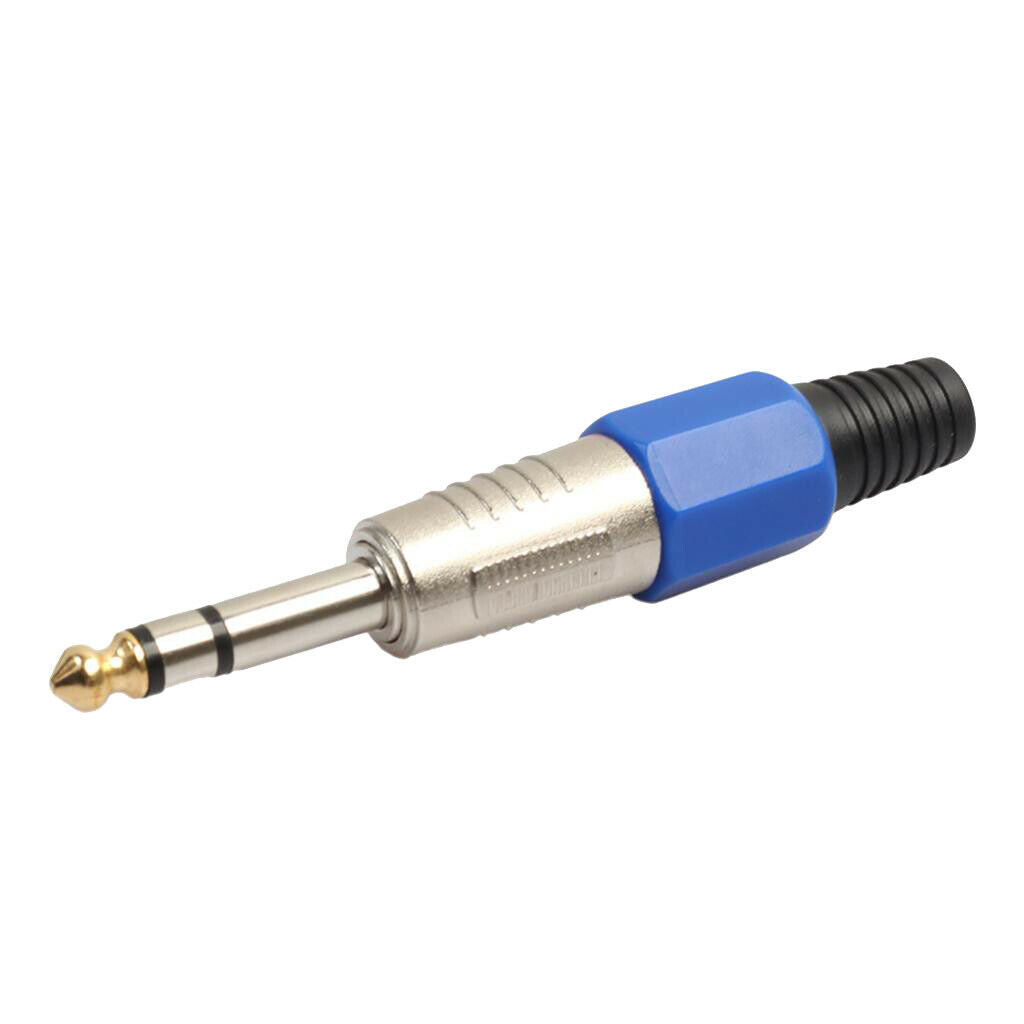 Portable 10PCS Microphone Cable 6.35mm   Stereo Adapters Connectors