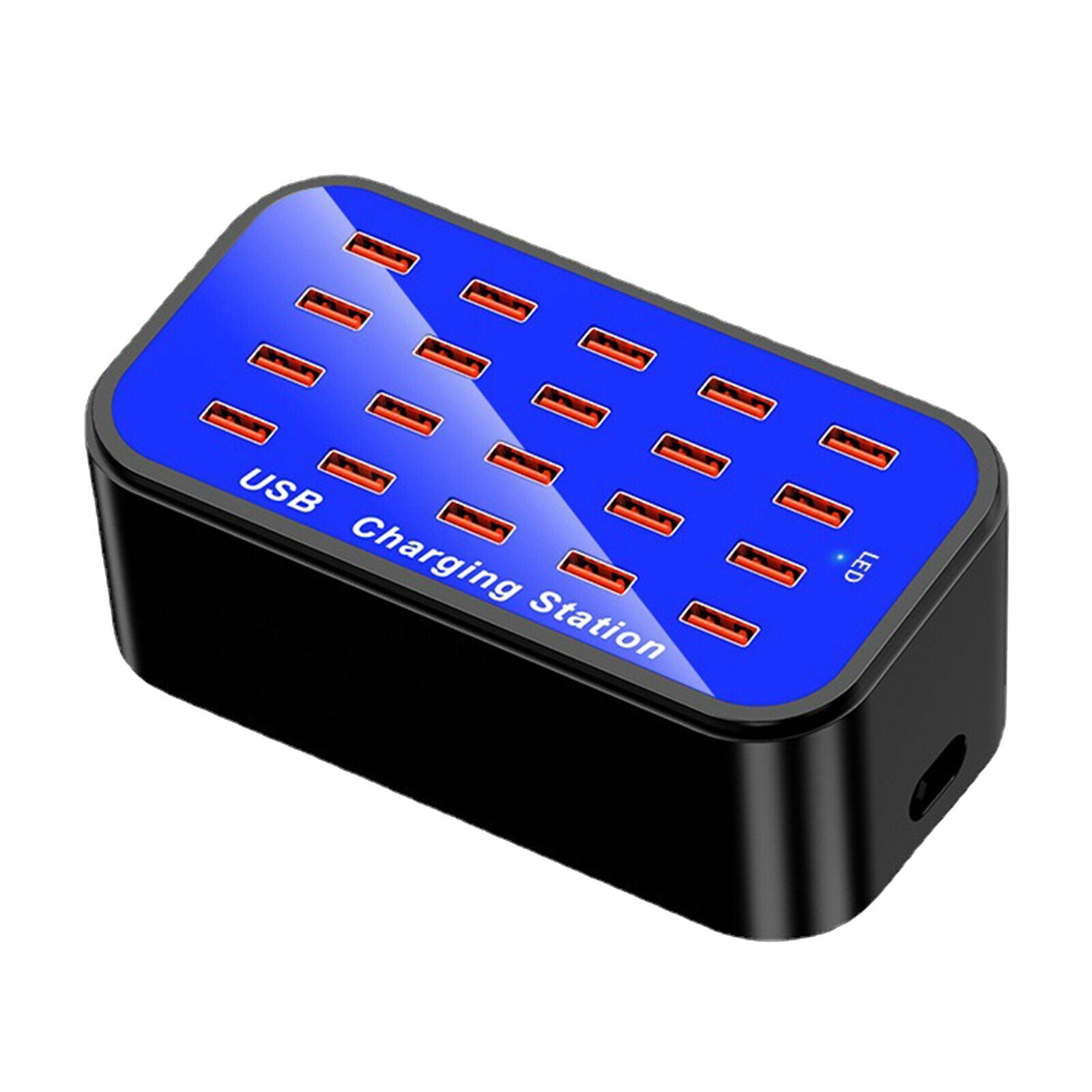 Multiple USB Charging Station Charger Hub 20-Port 90W/20A for Smartphones US